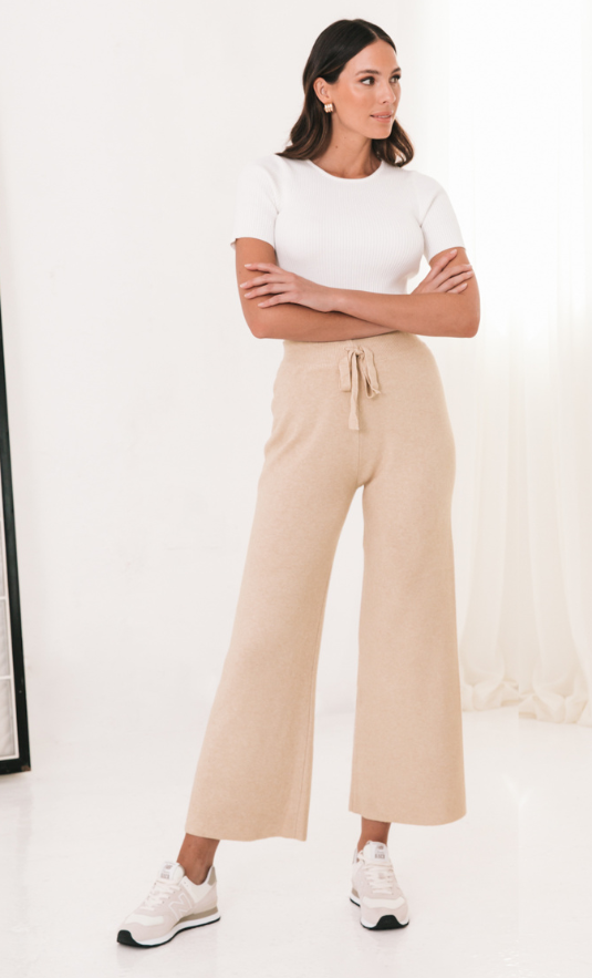 Luca Knit Pants - Beige