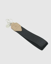 Webbing Wristlet Key chain - Black/Nude